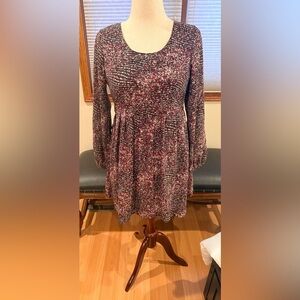 Alice In The Eve Women’s Size 10 Floral Fit & Flare Long Sleeve Scoop Neck Dress